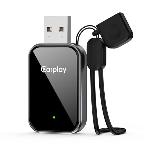 Wireless CarPlay Adapter, 2025 Upgrade Wired CarPlay to Wireless Dongle Box, Plug and Play Fast Response Stable Bluetooth Car Play Adapter for iPhone iOS 10+ and Cars with Built-in Wired Car Play