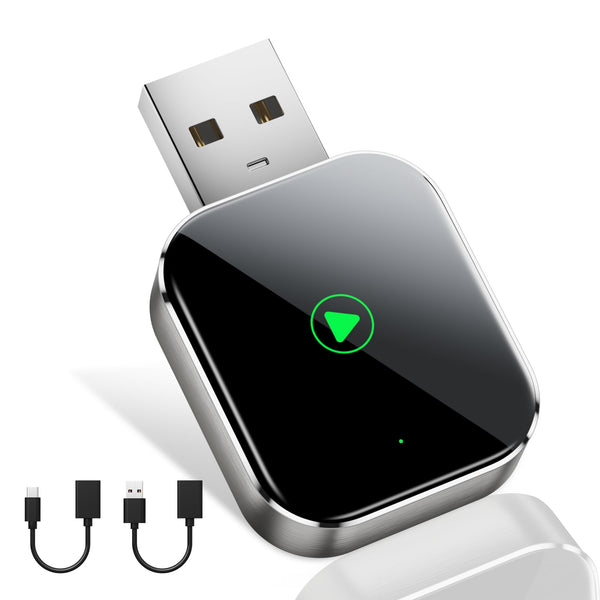 Mini CarPlay Wireless Adapter for Apple iPhone - Converts Wired to Wireless CarPlay Adapter, CarPlay Dongle Stick for Apple Wired CarPlay Cars & for iPhone iOS 10+, USB & Type-C, Plug & Play