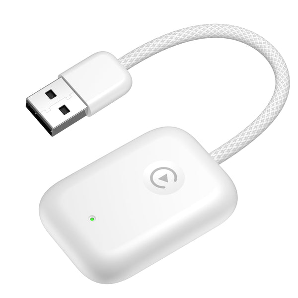 Wireless CarPlay Adapter Upgrade - Wired to Wireless, Apple CarPlay Compatible, iPhone Plug and Play, Stable Connection (White)